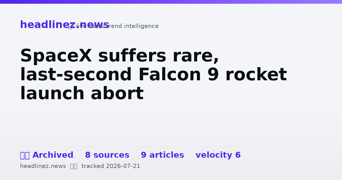 Visual summary for SpaceX suffers rare, last-second Falcon 9 rocket launch abort