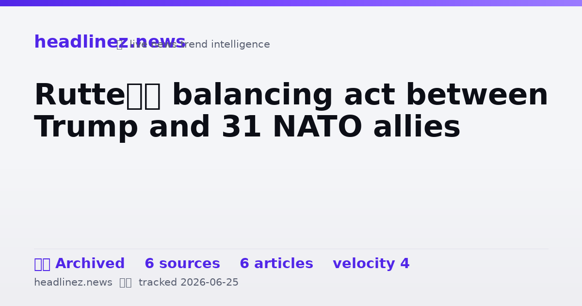 Visual summary for Rutte’s balancing act between Trump and 31 NATO allies