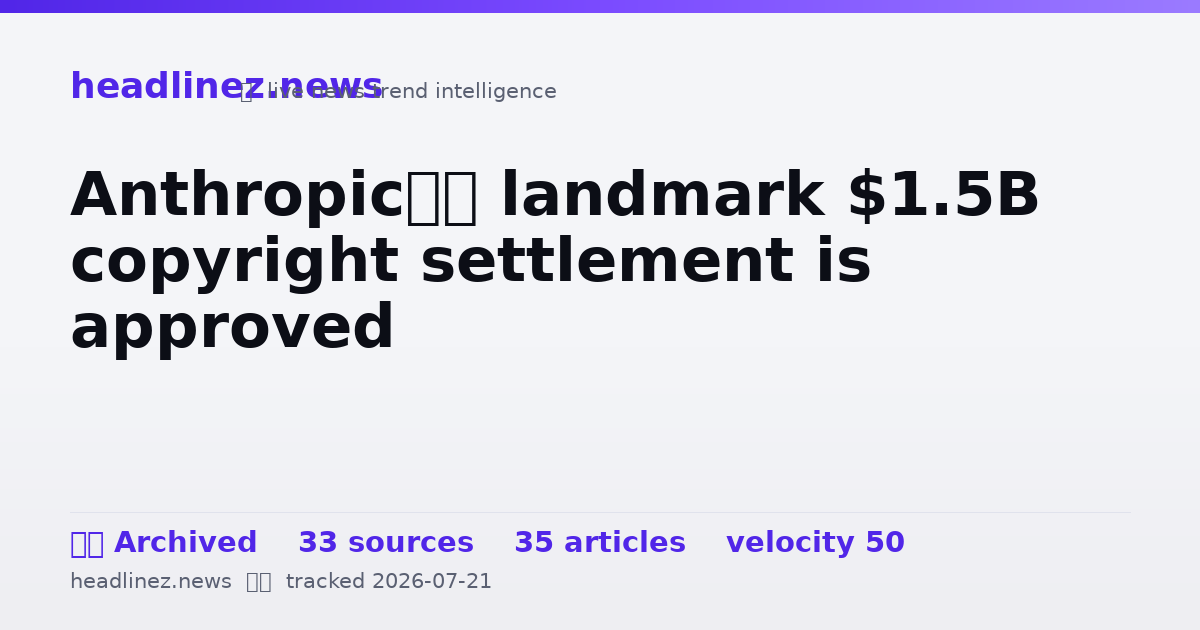 Visual summary for Anthropic’s landmark $1.5B copyright settlement is approved