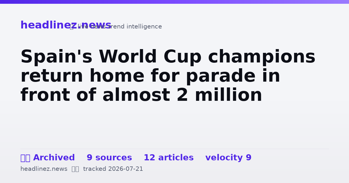 Visual summary for Spain's World Cup champions return home for parade in front of almost 2 million