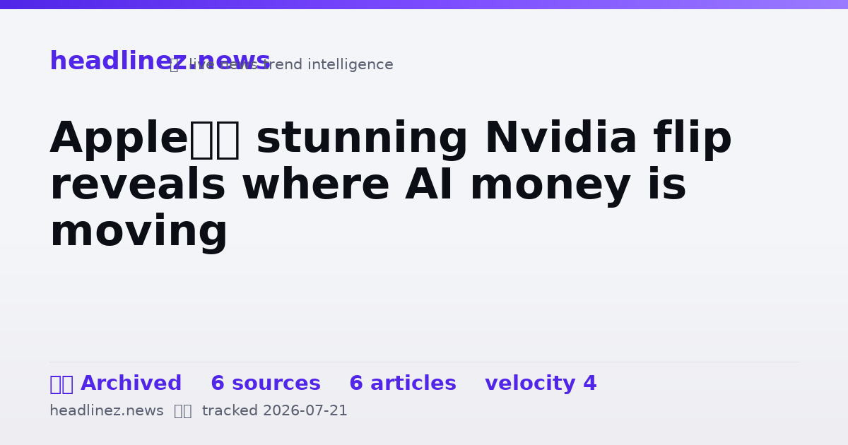Visual summary for Apple’s stunning Nvidia flip reveals where AI money is moving