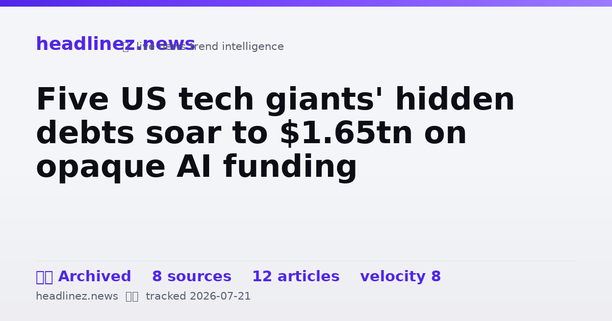 Visual summary for Five US tech giants' hidden debts soar to $1.65tn on opaque AI funding