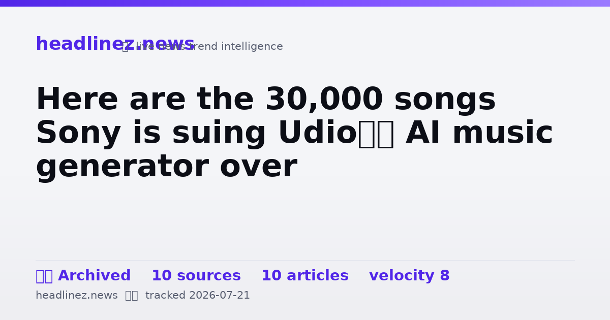 Visual summary for Here are the 30,000 songs Sony is suing Udio’s AI music generator over