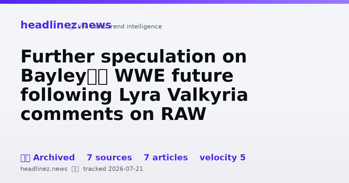 Visual summary for Further speculation on Bayley’s WWE future following Lyra Valkyria comments on RAW