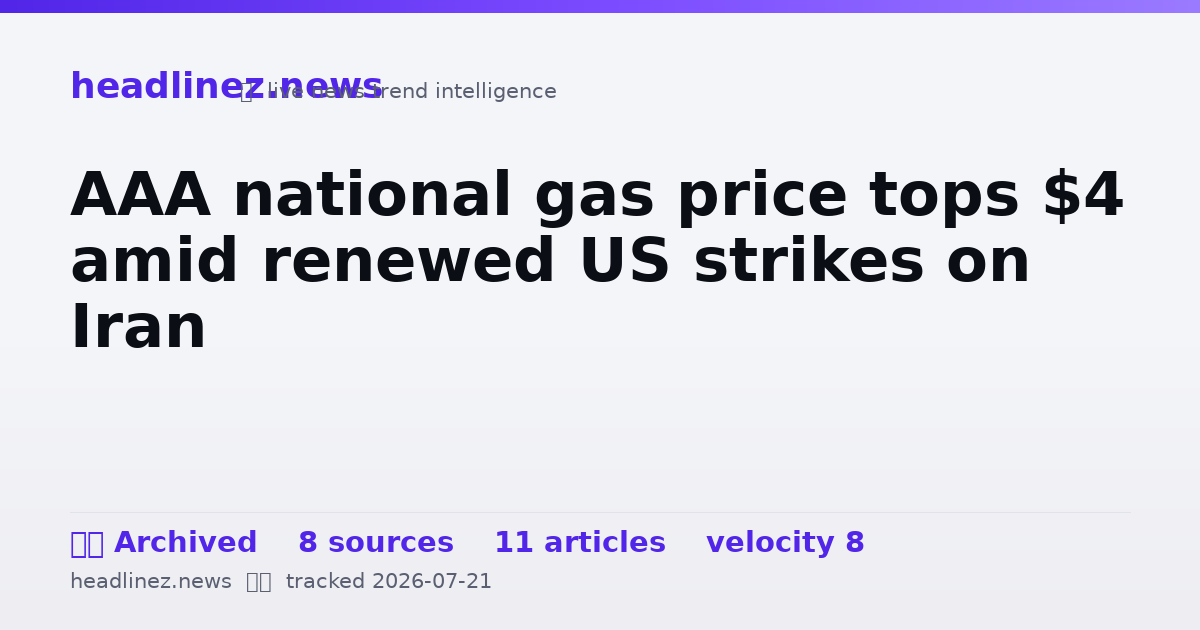 Visual summary for AAA national gas price tops $4 amid renewed US strikes on Iran