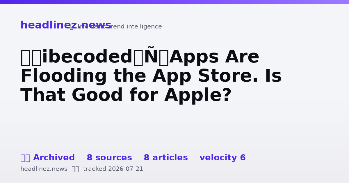 Visual summary for ‘Vibecoded’ Apps Are Flooding the App Store. Is That Good for Apple?