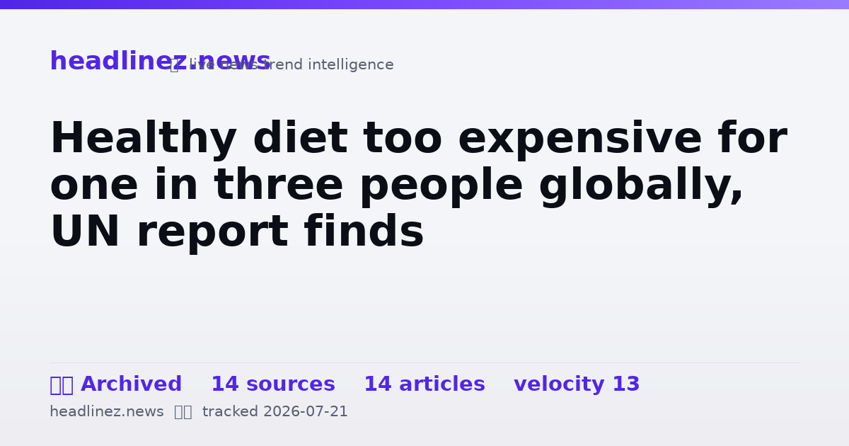 Visual summary for Healthy diet too expensive for one in three people globally, UN report finds