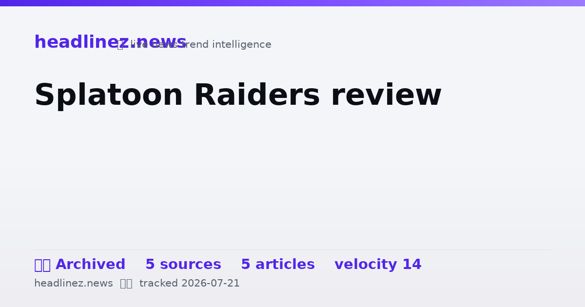 Visual summary for Splatoon Raiders review
