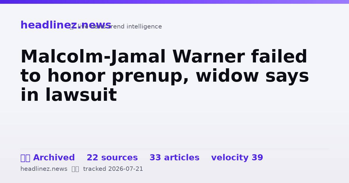 Visual summary for Malcolm-Jamal Warner failed to honor prenup, widow says in lawsuit