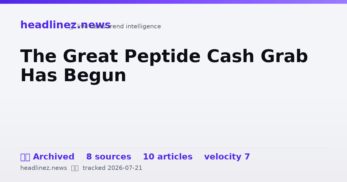 Visual summary for The Great Peptide Cash Grab Has Begun