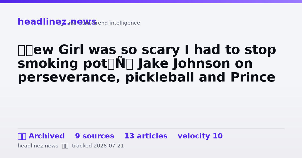 Visual summary for ‘New Girl was so scary I had to stop smoking pot’: Jake Johnson on perseverance, pickleball and Prince