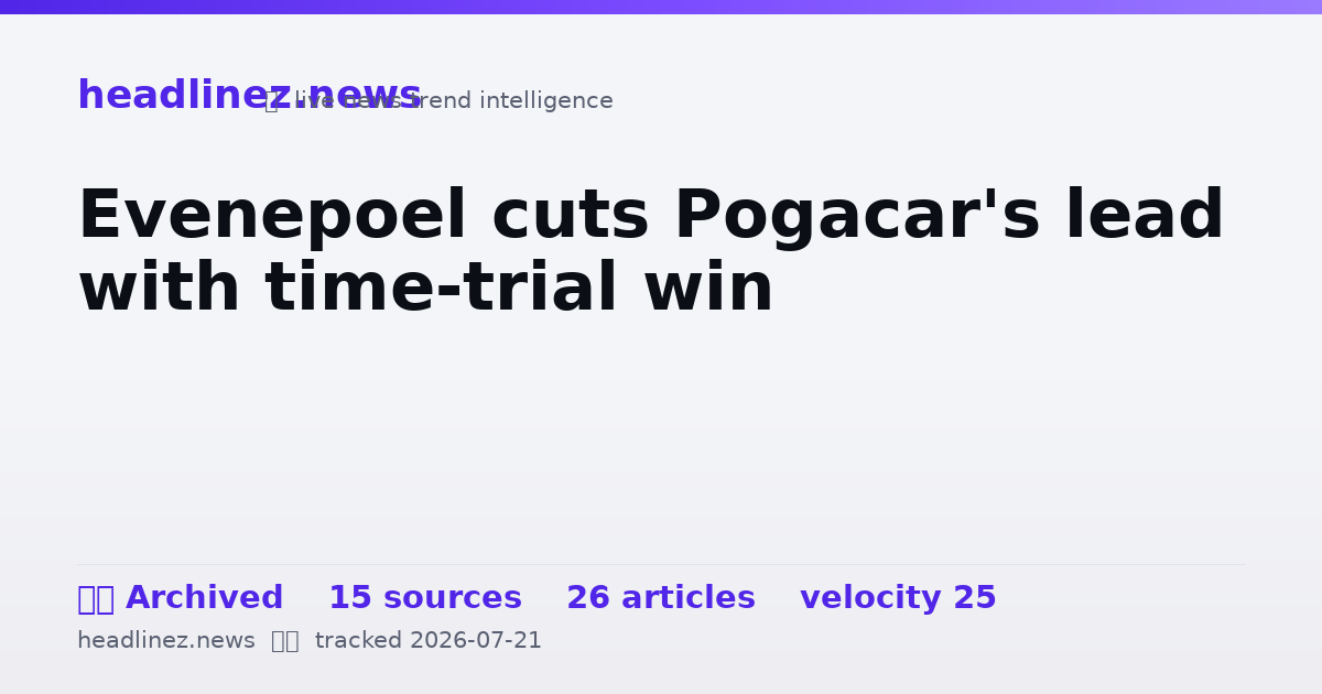 Visual summary for Evenepoel cuts Pogacar's lead with time-trial win