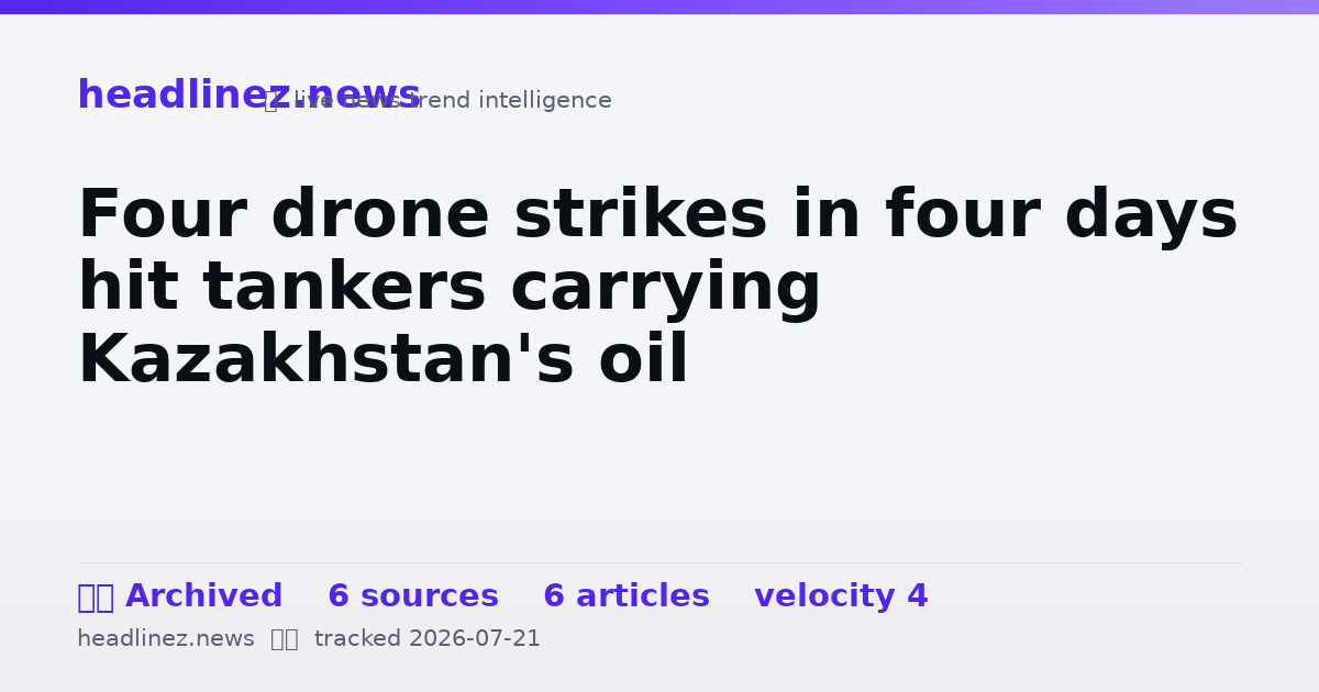 Visual summary for Four drone strikes in four days hit tankers carrying Kazakhstan's oil
