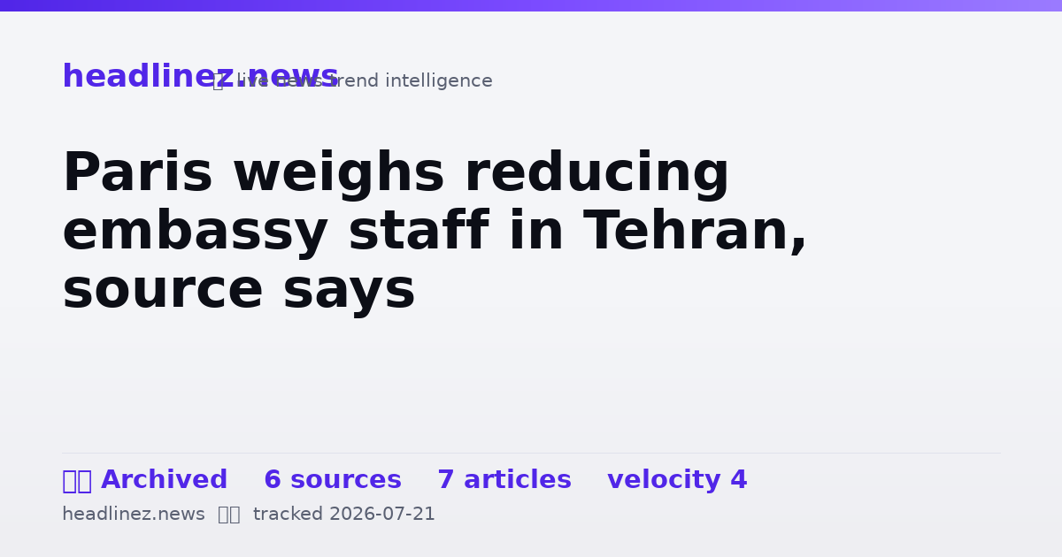 Visual summary for Paris weighs reducing embassy staff in Tehran, source says