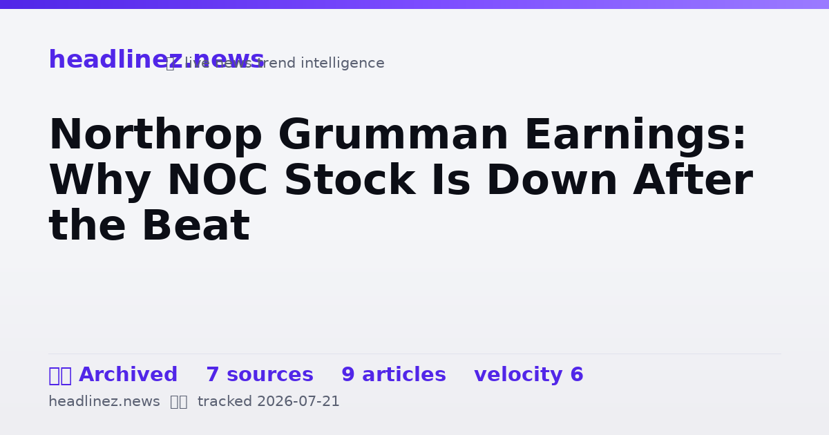 Visual summary for Northrop Grumman Earnings: Why NOC Stock Is Down After the Beat
