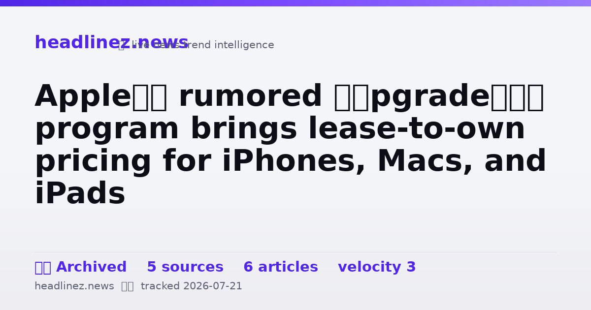 Visual summary for Apple’s rumored ‘Upgrade’ program brings lease-to-own pricing for iPhones, Macs, and iPads