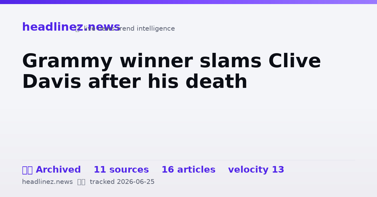 Visual summary for Grammy winner slams Clive Davis after his death