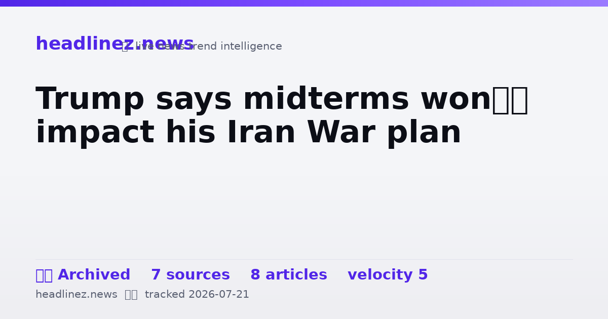 Visual summary for Trump says midterms won’t impact his Iran War plan