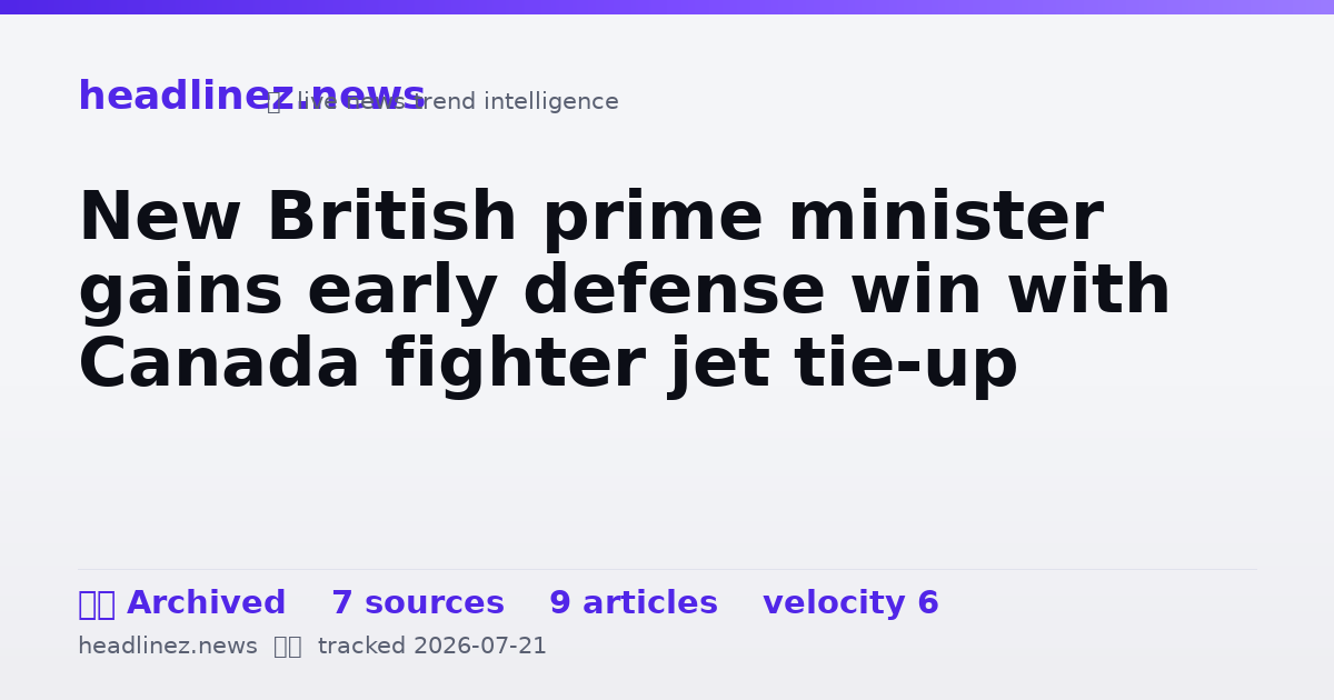 Visual summary for New British prime minister gains early defense win with Canada fighter jet tie-up