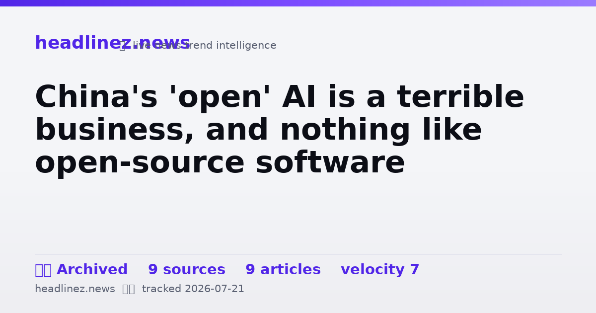 Visual summary for China's 'open' AI is a terrible business, and nothing like open-source software
