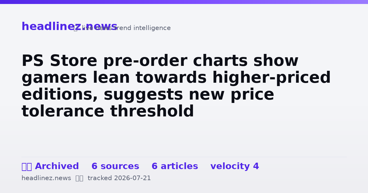 Visual summary for PS Store pre-order charts show gamers lean towards higher-priced editions, suggests new price tolerance threshold