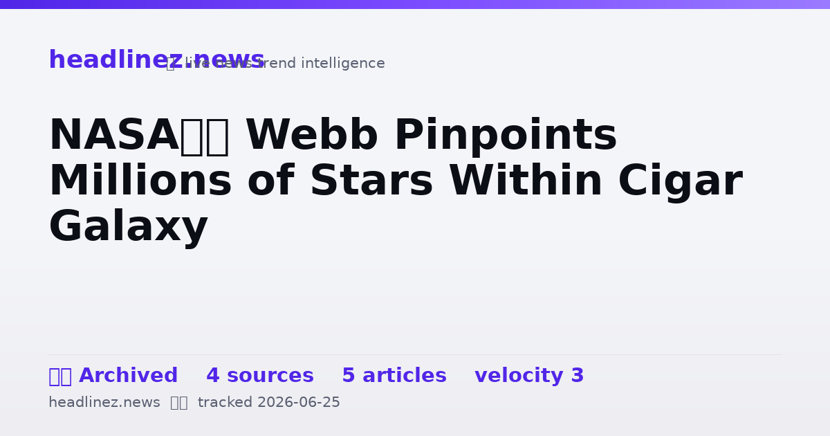 Visual summary for NASA’s Webb Pinpoints Millions of Stars Within Cigar Galaxy