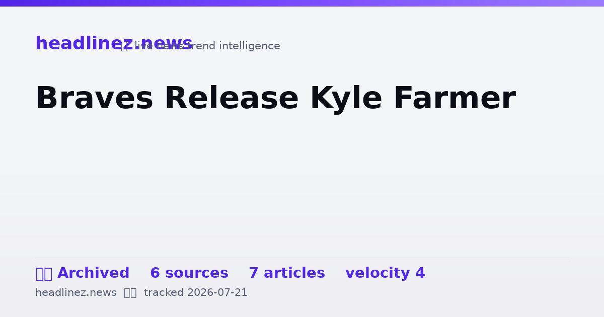 Visual summary for Braves Release Kyle Farmer