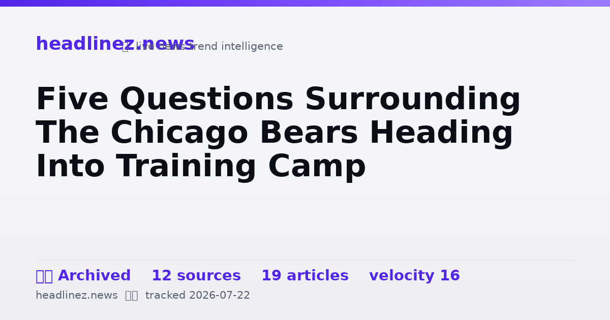 Visual summary for Five Questions Surrounding The Chicago Bears Heading Into Training Camp