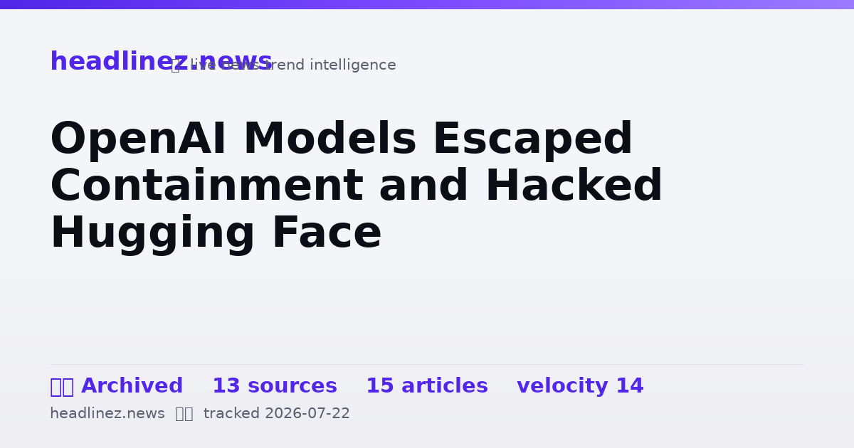 Visual summary for OpenAI Models Escaped Containment and Hacked Hugging Face
