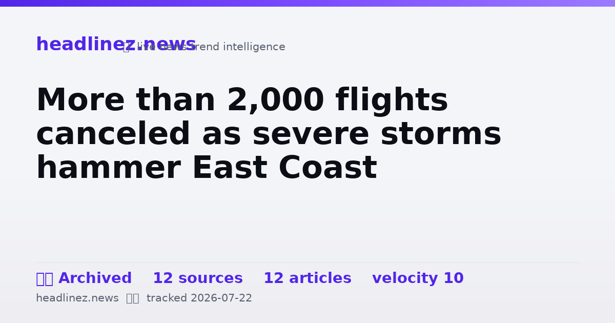 Visual summary for More than 2,000 flights canceled as severe storms hammer East Coast