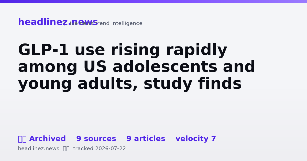 Visual summary for GLP-1 use rising rapidly among US adolescents and young adults, study finds