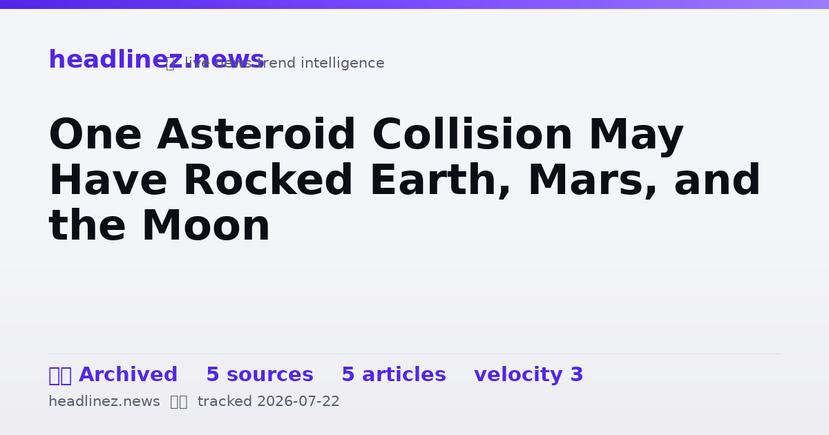 Visual summary for One Asteroid Collision May Have Rocked Earth, Mars, and the Moon