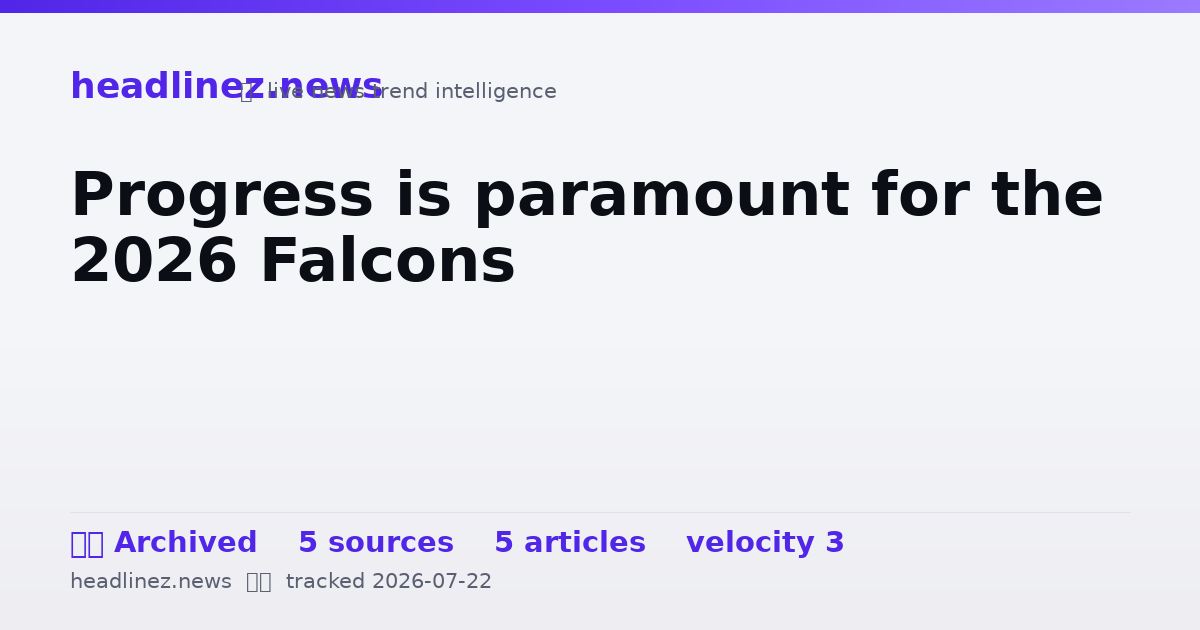 Visual summary for Progress is paramount for the 2026 Falcons