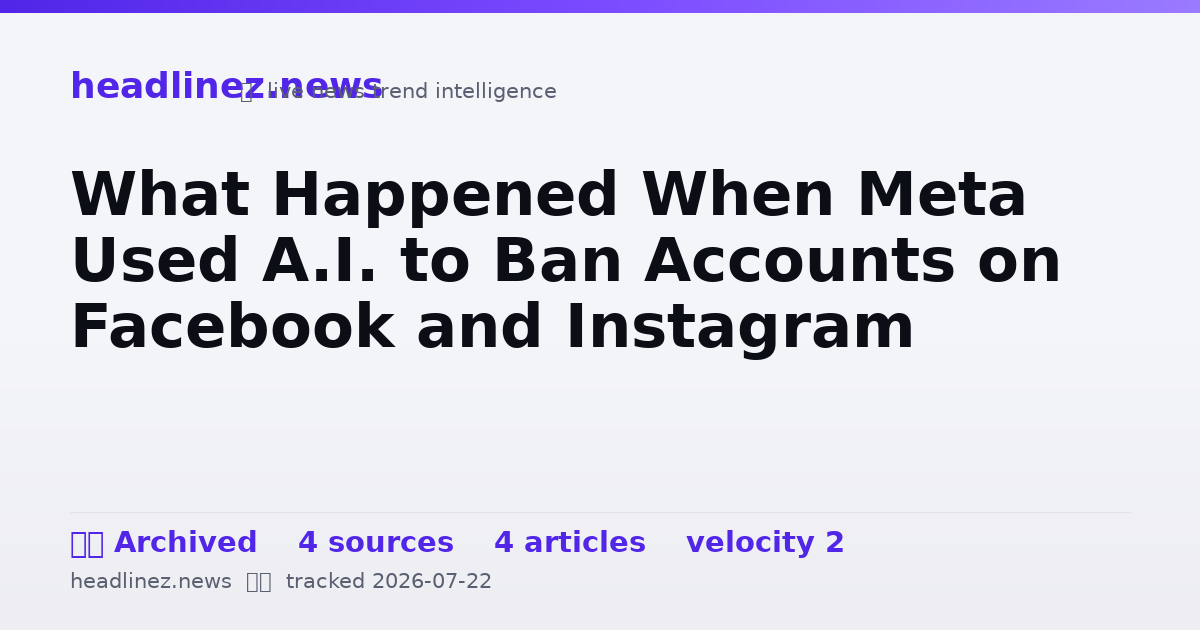 Visual summary for What Happened When Meta Used A.I. to Ban Accounts on Facebook and Instagram