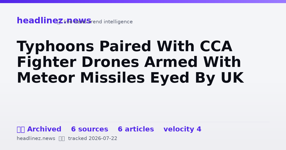 Visual summary for Typhoons Paired With CCA Fighter Drones Armed With Meteor Missiles Eyed By UK
