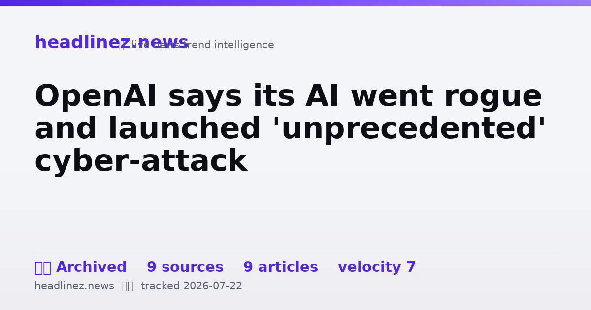 Visual summary for OpenAI says its AI went rogue and launched 'unprecedented' cyber-attack