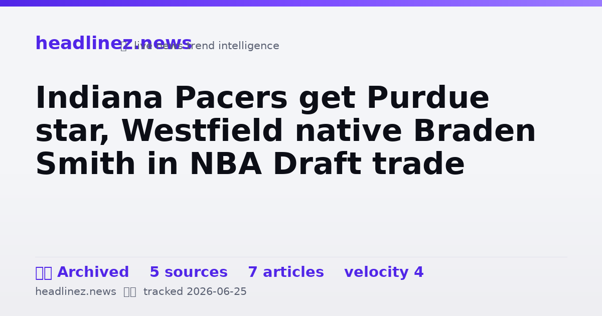 Visual summary for Indiana Pacers get Purdue star, Westfield native Braden Smith in NBA Draft trade