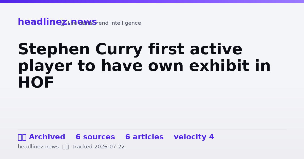 Visual summary for Stephen Curry first active player to have own exhibit in HOF