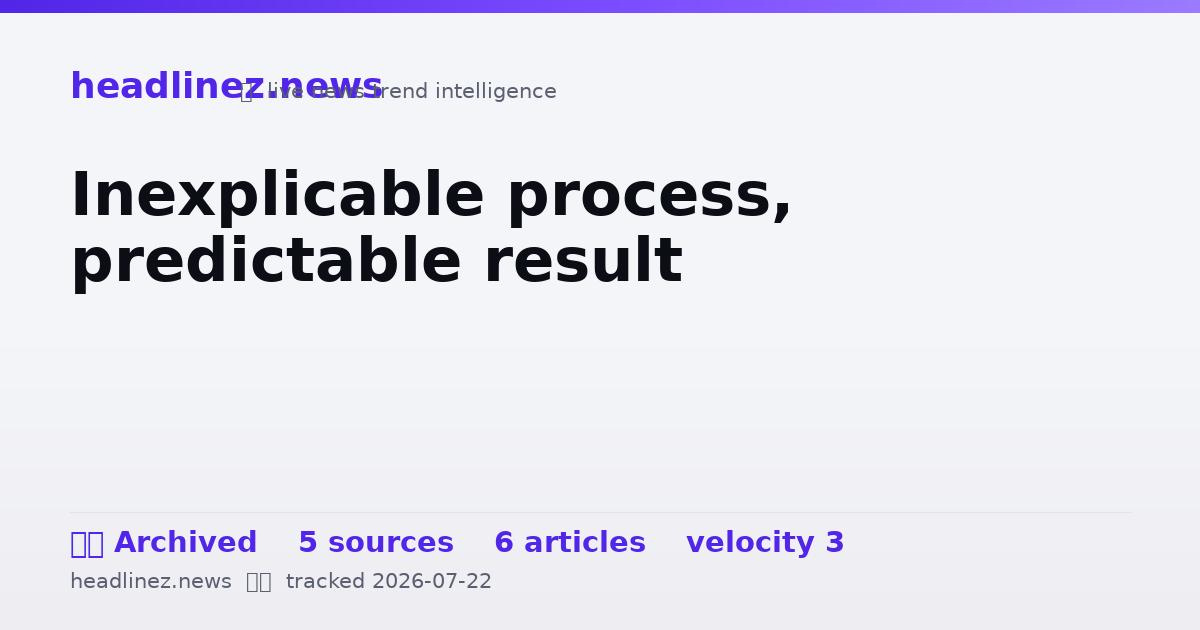 Visual summary for Inexplicable process, predictable result
