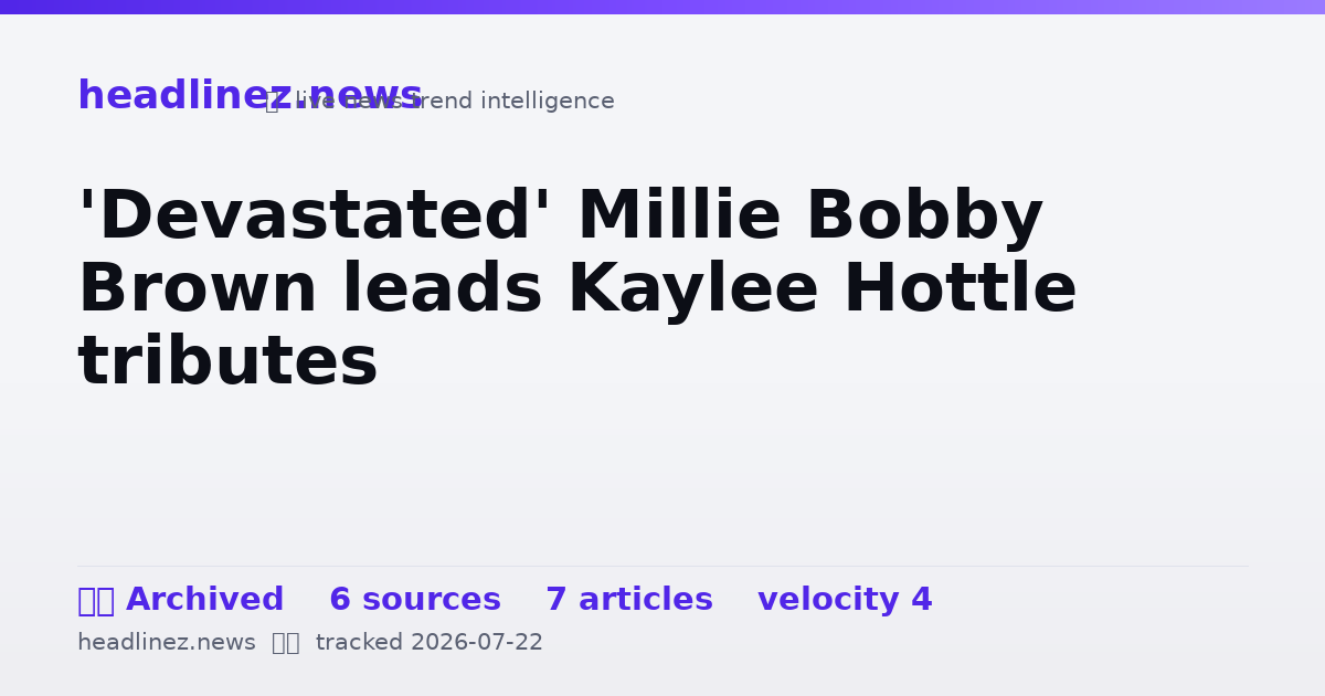Visual summary for 'Devastated' Millie Bobby Brown leads Kaylee Hottle tributes