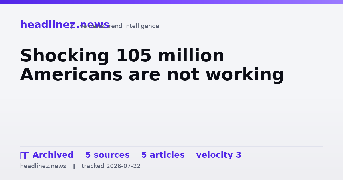 Visual summary for Shocking 105 million Americans are not working