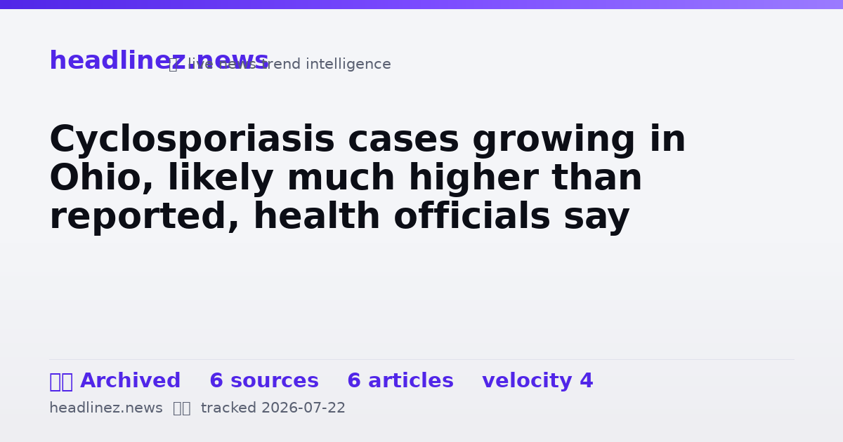Visual summary for Cyclosporiasis cases growing in Ohio, likely much higher than reported, health officials say