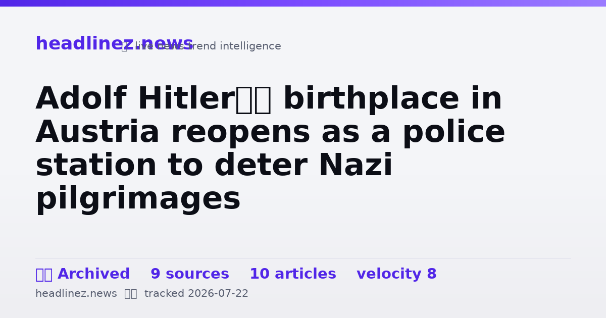Visual summary for Adolf Hitler’s birthplace in Austria reopens as a police station to deter Nazi pilgrimages