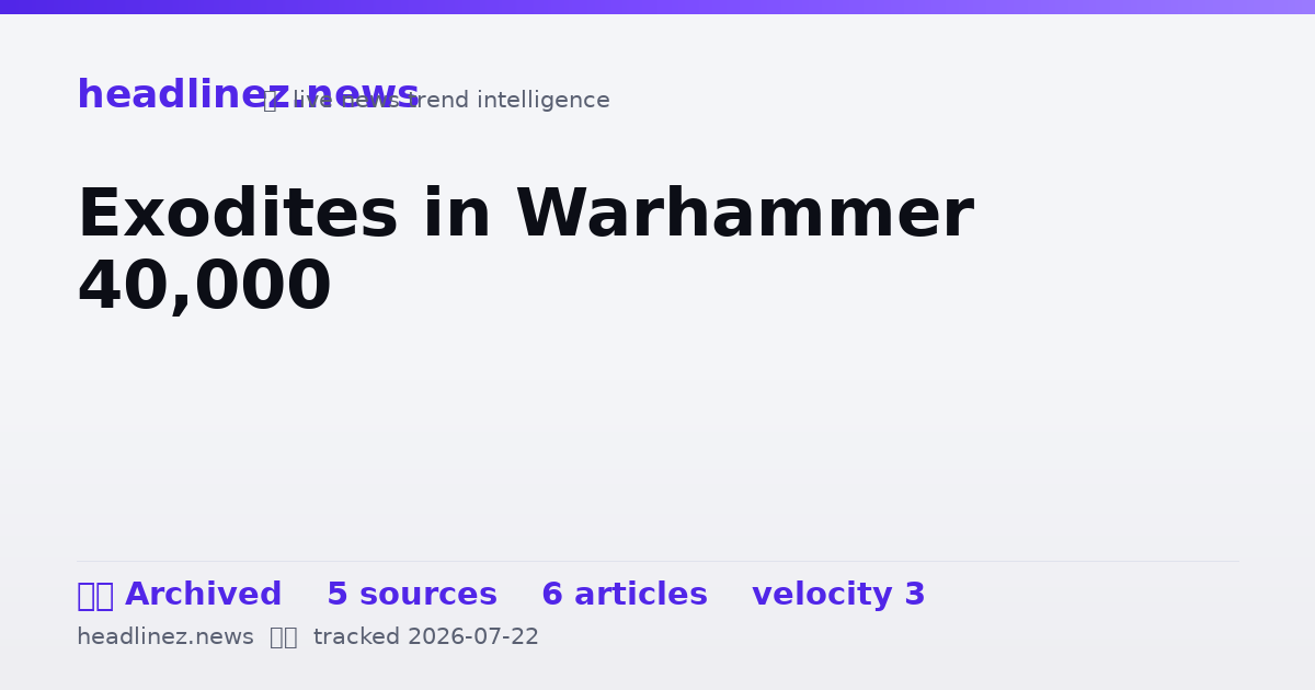Visual summary for Exodites in Warhammer 40,000
