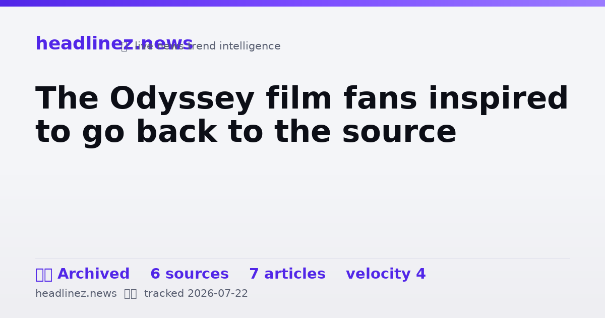 Visual summary for The Odyssey film fans inspired to go back to the source