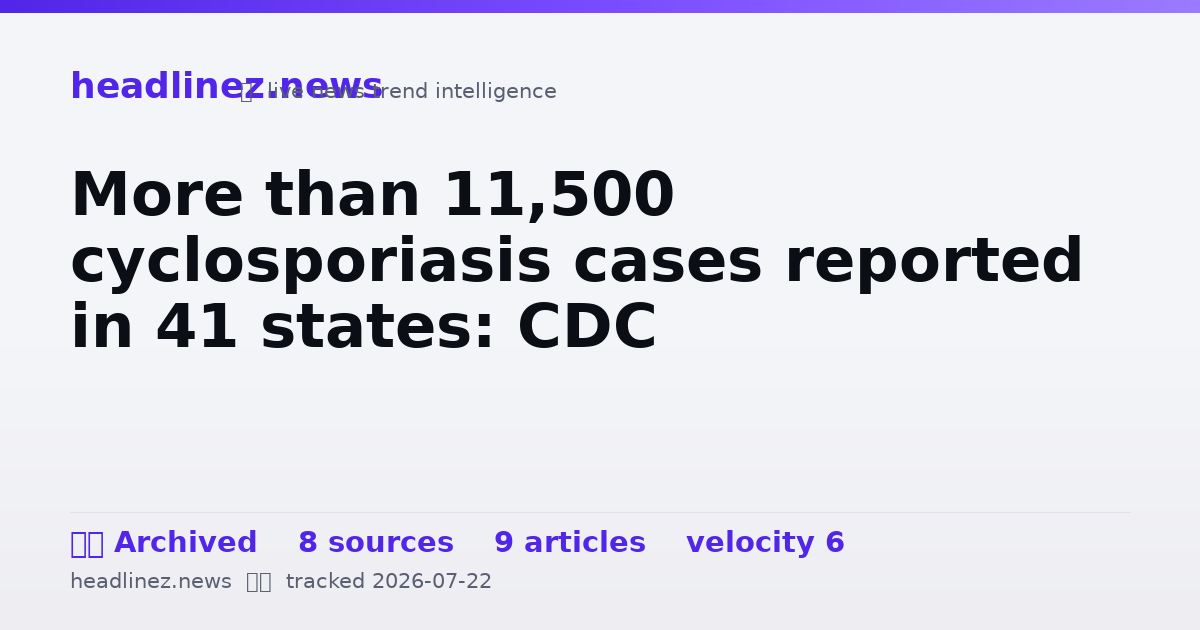 Visual summary for More than 11,500 cyclosporiasis cases reported in 41 states: CDC