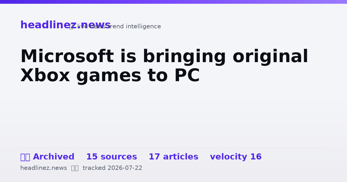 Visual summary for Microsoft is bringing original Xbox games to PC