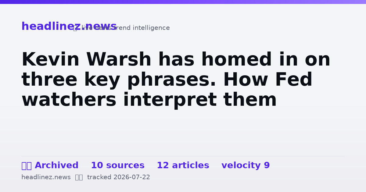 Visual summary for Kevin Warsh has homed in on three key phrases. How Fed watchers interpret them