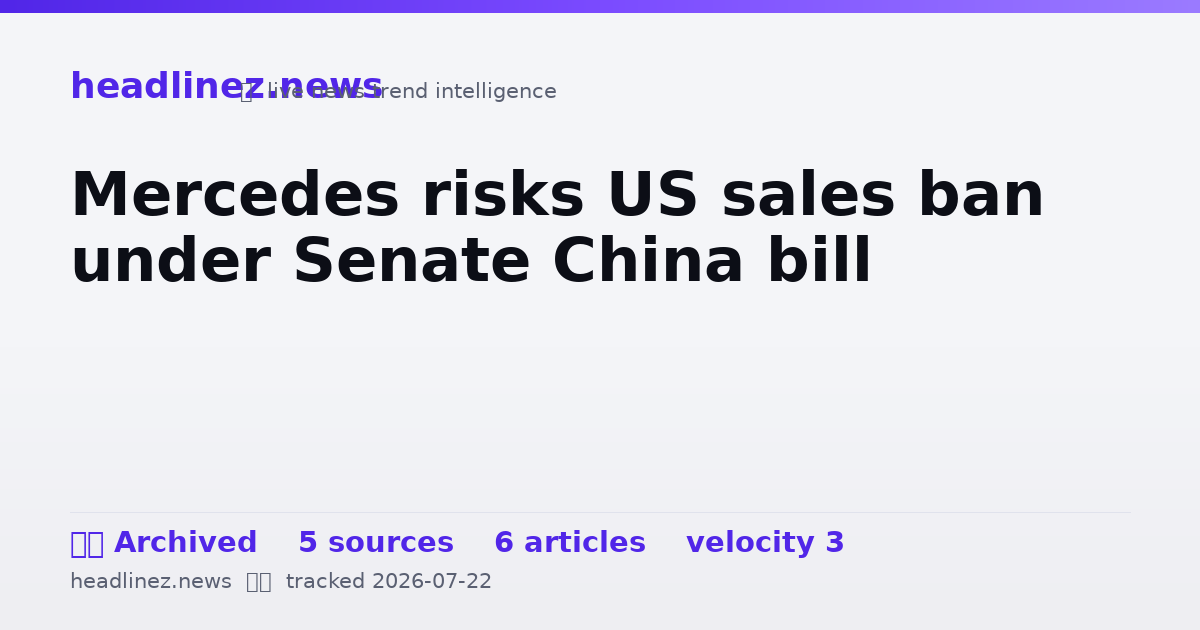 Visual summary for Mercedes risks US sales ban under Senate China bill