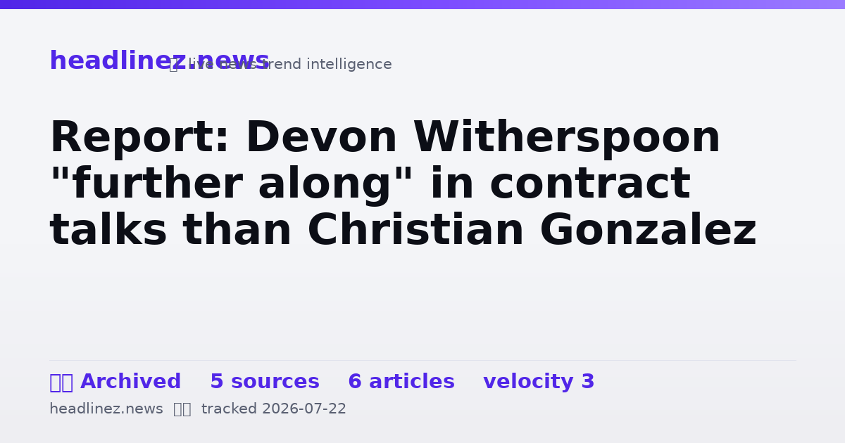 Visual summary for Report: Devon Witherspoon "further along" in contract talks than Christian Gonzalez